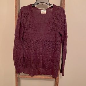 Purple crochet cardigan size XL